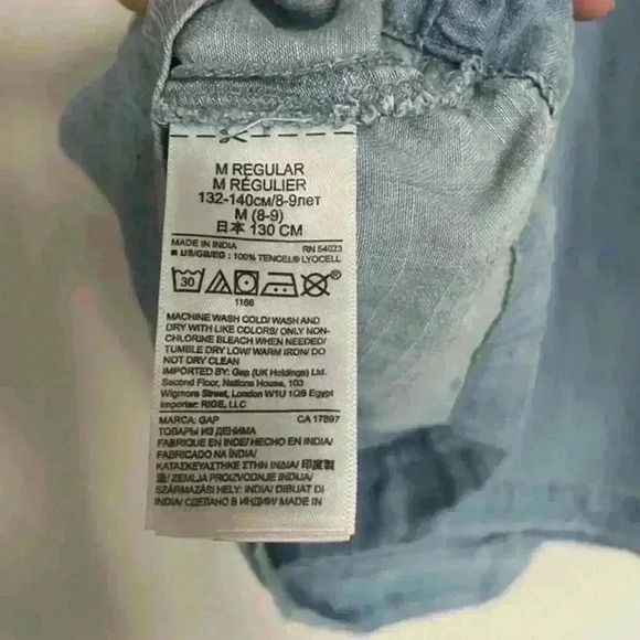 Girl's Gap Tencel Cold Shoulder Dress Light Blue size M - Picture 7 of 7